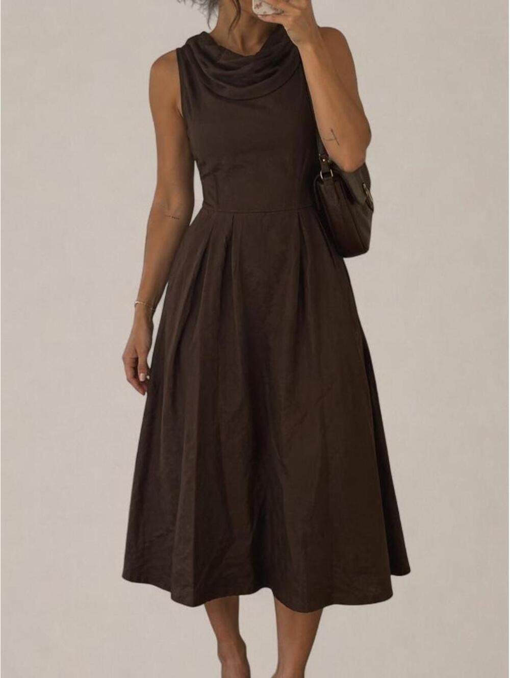 The Limited chocolate brown cowl neck midi dress 🤎